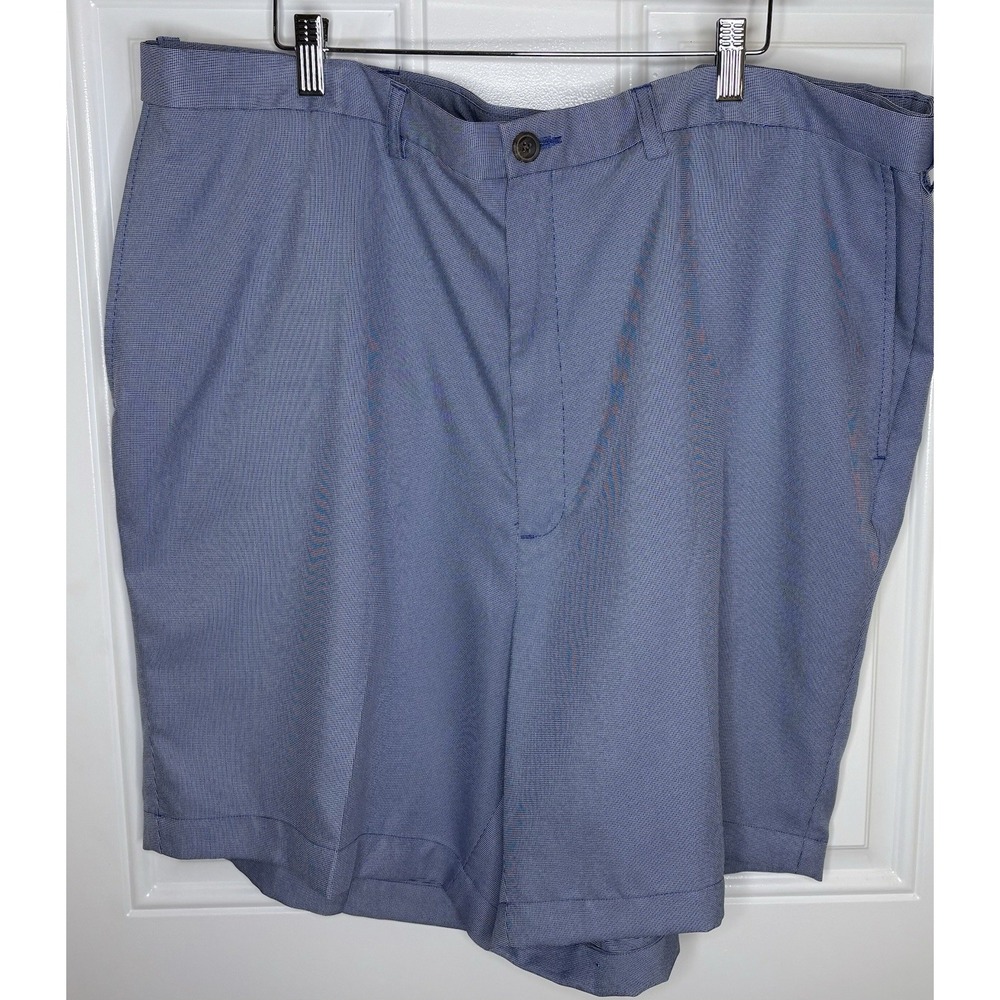 Haggar Cool 18 Pro sport golf Shorts‎ Blue & White, men 44.